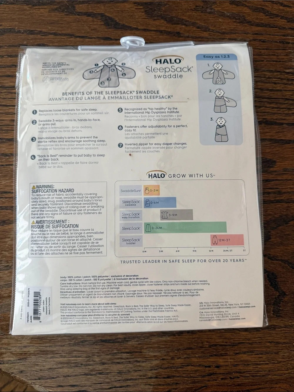Halo SleepSack Swaddle - Cream